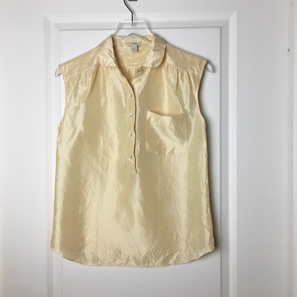 J. Crew | Silk Satin Henley Blouse